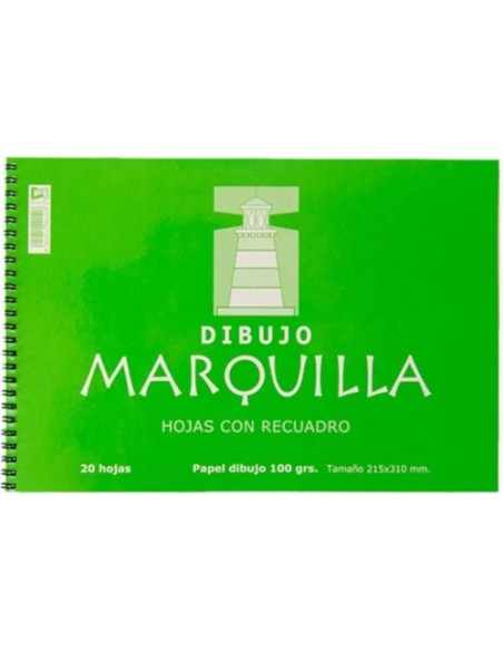 Paq 10 bloc dibujo espiral 95g fº 20h con recuadro a4